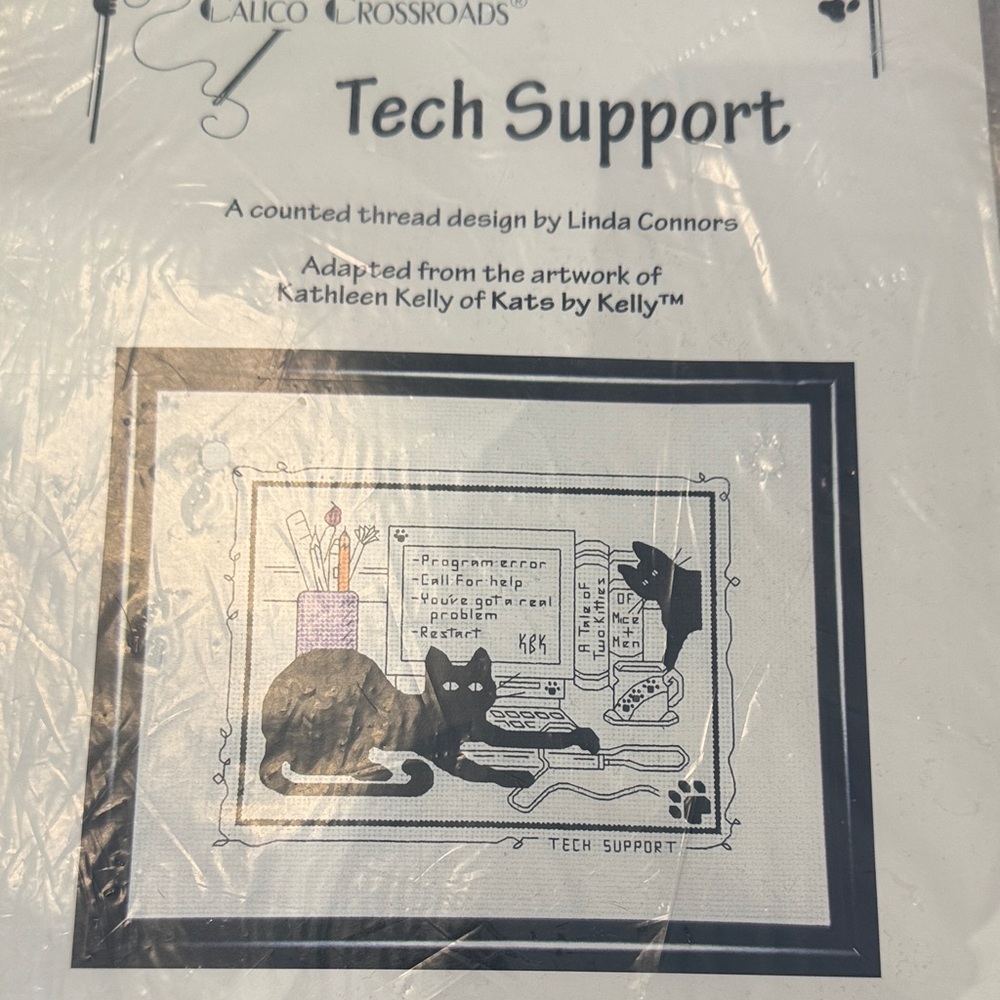 Cute cat beginner cross stitch pattern